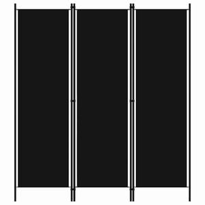 vidaXL 3-Panel Room Divider Black 150x180 cm