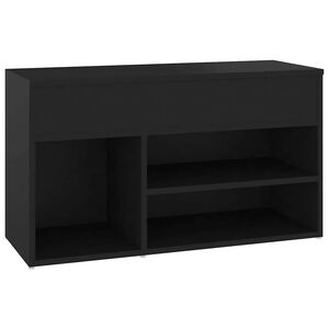 vidaXL Shoe Bench Black 80x30x45 cm Engineered Wood