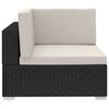 vidaXL 4 Piece Garden Sofa Set with Cushions Poly Rattan Black