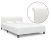 vidaXL Bed Frame without Mattress White Faux Leather 140x200 cm