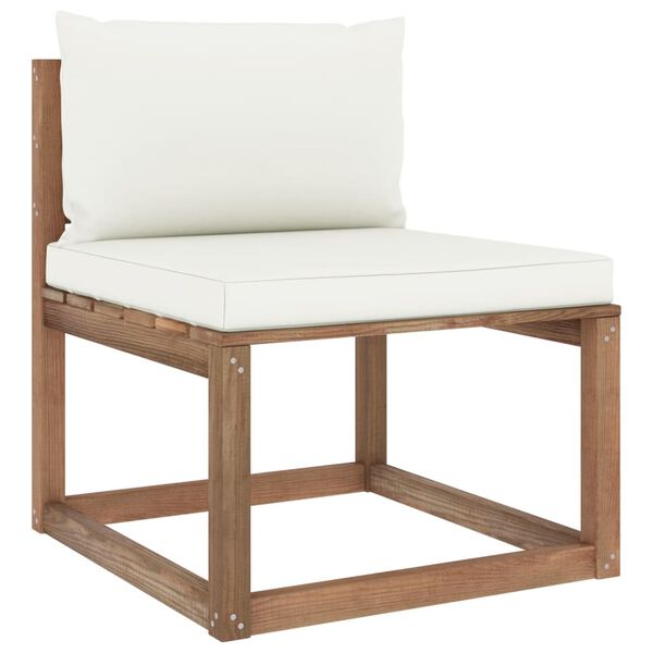 vidaXL 4 Piece Garden Pallet Lounge Set with Cushions Impregnated Pinewood