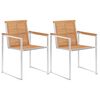 vidaXL Garden Chairs with Cushions 2 pcs Solid Teak Wood and Steel