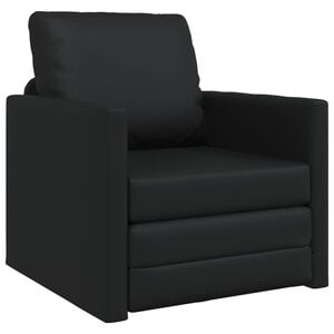 vidaXL Floor Sofa Bed 2-in-1 Black 112x174x55 cm Faux Leather