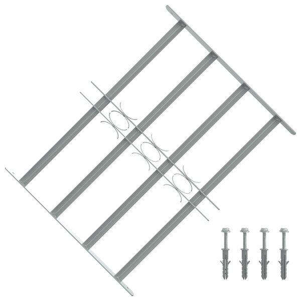 Adjustable Security Grille for Windows with 4 Crossbars 500-650 mm