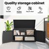 vidaXL Garden Storage Cabinet Black 110x55x60.5 cm Poly Rattan