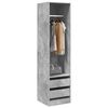 vidaXL Wardrobe with Drawers Concrete Grey 50x50x200 cm Engineered Wood