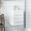 vidaXL Bathroom Sink Cabinet with Built-in Basin High Gloss White