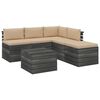 vidaXL 6 Piece Garden Pallet Lounge Set with Cushions Pinewood