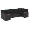 vidaXL 7 Piece Garden Sofa Set with Cushions Black Poly Rattan