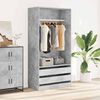 vidaXL Wardrobe Concrete Grey 100x50x200 cm Engineered Wood