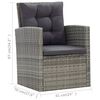 vidaXL 5 Piece Outdoor Dining Set with Cushions Poly Rattan Grey