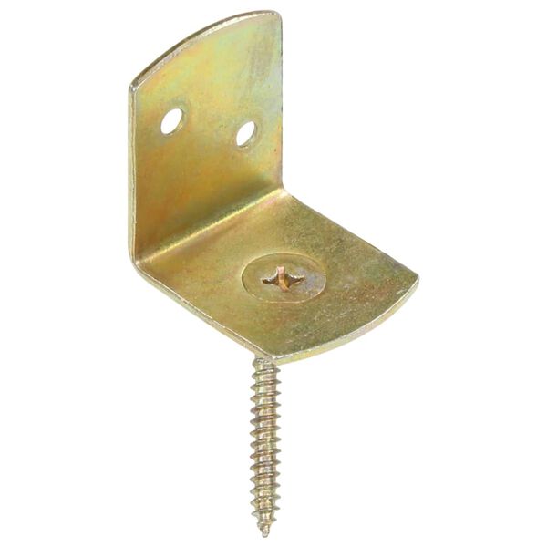 vidaXL Fence Panel Brackets 24 pcs L Shaped Galvanised Metal