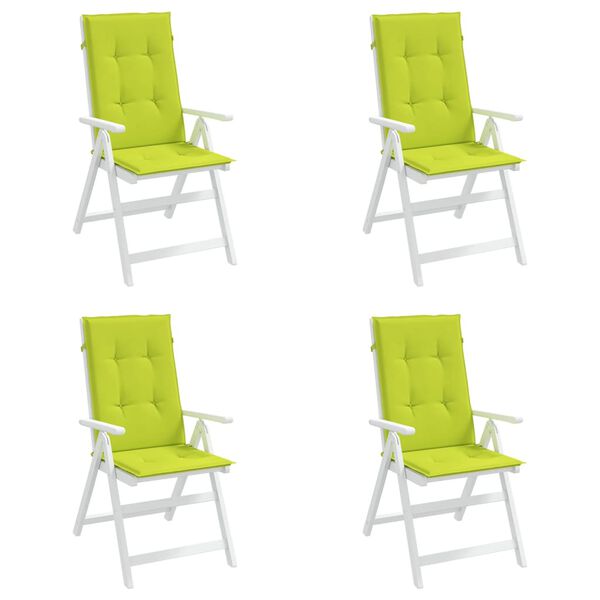 vidaXL Garden Highback Chair Cushions 4 pcs Bright Green 120x50x3 cm Fabric