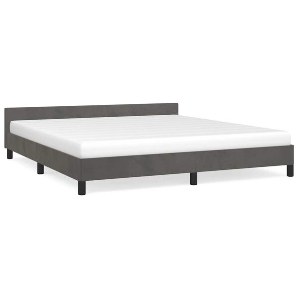 vidaXL Bed Frame without Mattress Dark Grey 183x203 cm King Velvet
