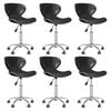vidaXL Swivel Dining Chairs 6 pcs Black Faux Leather
