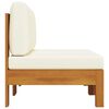 vidaXL Middle Sofas 2 pcs with Cream White Cushions Solid Acacia Wood