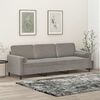 vidaXL 3-Seater Sofa with Pillows&Cushions Light Grey 210 cm Velvet