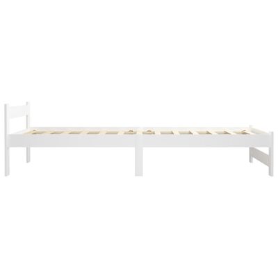 vidaXL Bed Frame without Mattress White Solid Pine Wood 90x200 cm