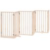 vidaXL Dog Gate with Door Foldable 6 Panels 300 cm Poplar Wood