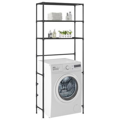 vidaXL 3-Tier Storage Rack over Laundry Machine Black 69x28x169 cm