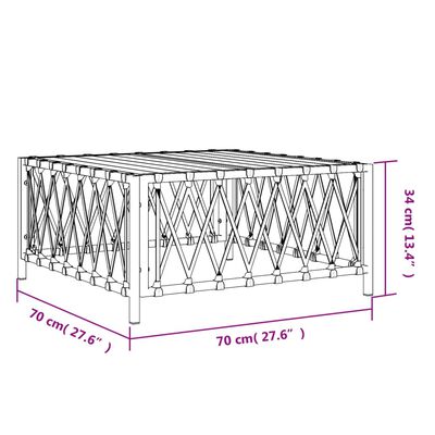 vidaXL Garden Table White 70x70x34 cm Woven Fabric