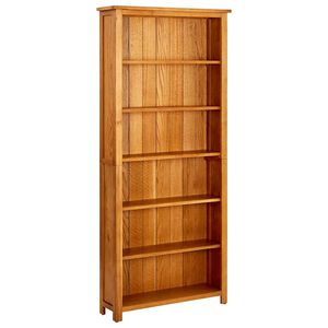 vidaXL 6-Tier Bookcase 80x22,5x180 cm Solid Oak Wood