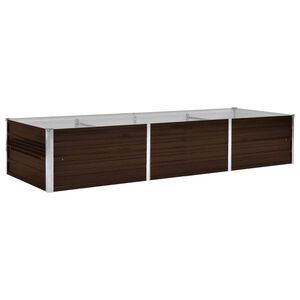 vidaXL Garden Raised Bed Brown 240x80x45 cm Galvanised Steel