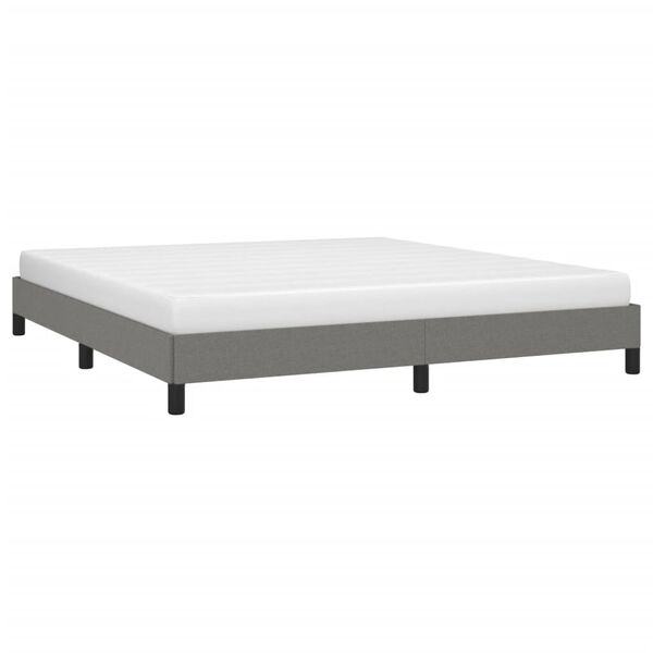 vidaXL Bed Frame without Mattress Dark Grey 183x203 cm King Fabric