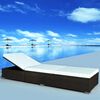 vidaXL Sun Lounger with Cushion Poly Rattan Brown