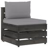 vidaXL 6 Piece Garden Lounge Set with Cushions Grey Impregnated Wood