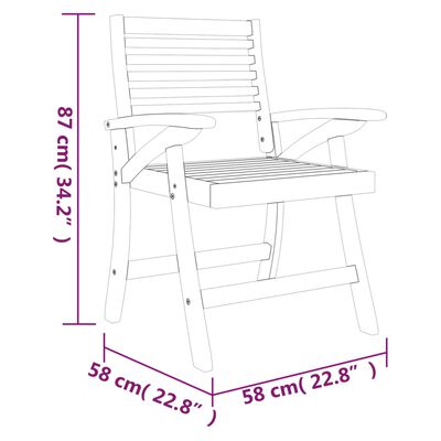 vidaXL 5 Piece Garden Dining Set Solid Wood Acacia