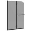 vidaXL Folding Shower Enclosure 2 Panels ESG 120x140 cm Black