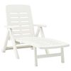 vidaXL Folding Sun Lounger Plastic White