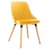 vidaXL Dining Chairs 2 pcs Yellow Velvet