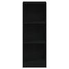 vidaXL 3-Tier Book Cabinet Black 40x24x109 cm Engineered Wood