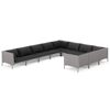 vidaXL 10 Piece Garden Lounge Set with Cushions Poly Rattan Dark Grey