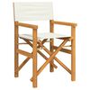 vidaXL Folding Director's Chair Cream Solid Wood Teak