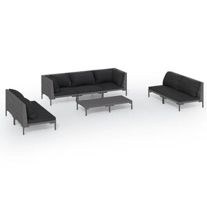 vidaXL Garden Lounge Set | Dark grey, Black
