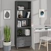 vidaXL Highboard HAMAR Dark Grey 60x35x180 cm Solid Wood Pine