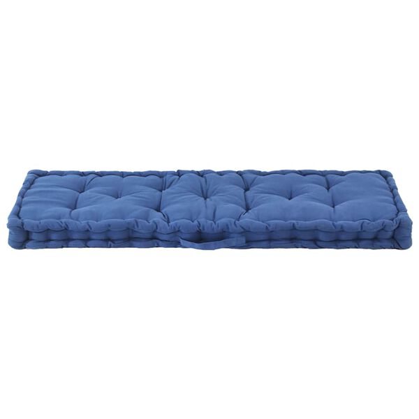 vidaXL Pallet Floor Cushion Cotton 120x40x7 cm Light Blue