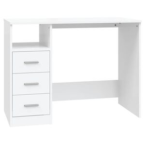 vidaXL Desk with Drawers White 102x50x76 cm Engineered Wood