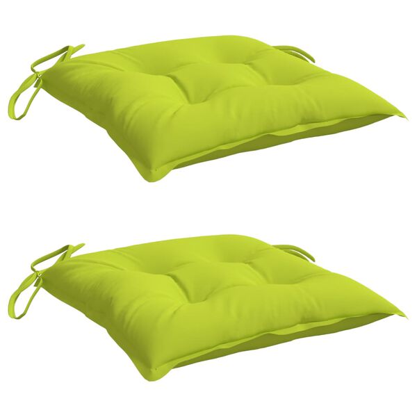 vidaXL Chair Cushions 2 pcs Bright Green 40x40x7 cm Oxford Fabric