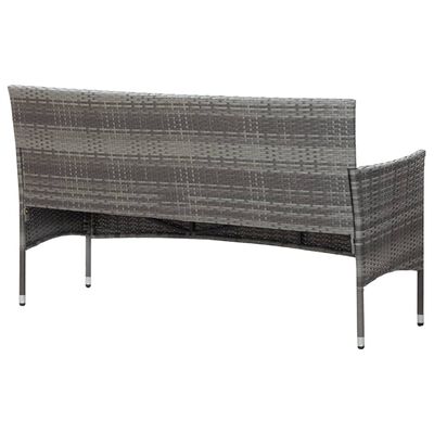 vidaXL 2 Piece Garden Lounge Set with Cushion Poly Rattan Grey