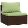 vidaXL 9 Piece Garden Lounge Set with Cushions Brown Poly Rattan