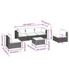 vidaXL 6 Piece Garden Lounge Set with Cushions Poly Rattan Black