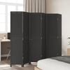 vidaXL Room Divider 6 Panels Black Solid Wood Paulownia