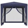 vidaXL Party Tent with 4 Mesh Sidewalls Blue 2.5x2.5 m HDPE