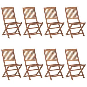 vidaXL Folding Chairs 8 pcs Solid Acacia Wood
