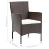 vidaXL Garden Dining Chairs 4 pcs Poly Rattan Brown