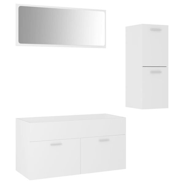 vidaXL Bathroom Furniture Set White Engineered Wood
